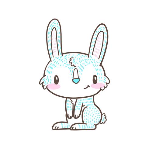 cute little bunny and rabbit cartoon doodle vector