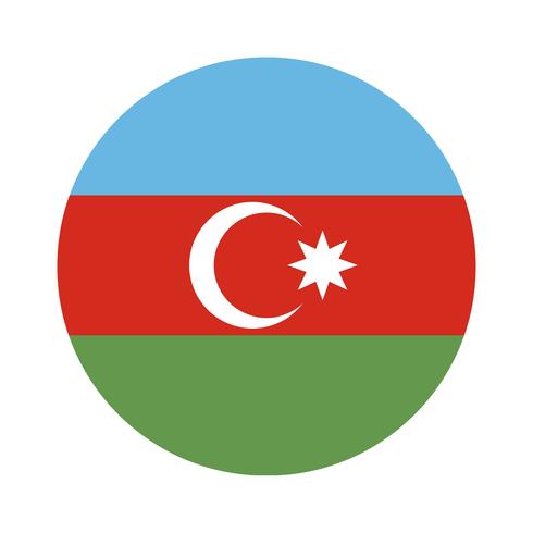 Round flag of Azerbaijan.  vector