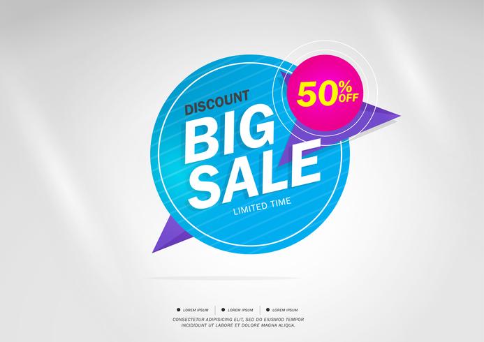 Big Sale and special offer. 50 off. Vector illustration.Theme color.