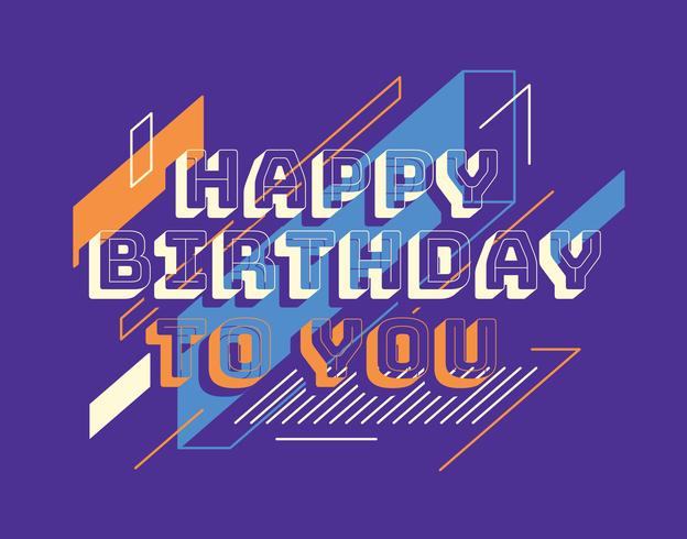 Tipografía de feliz cumpleaños vector