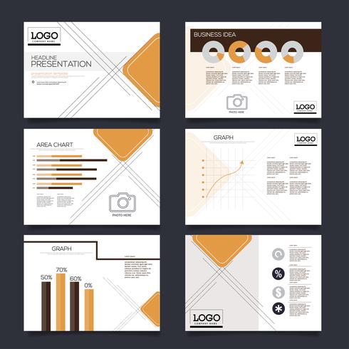 Business presentation slides templates from infographic elements. flyer and leaflet, brochure, corporate report, marketing, advertising, annual report, banner.  vector