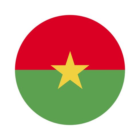 Round flag of Burkina Faso. vector