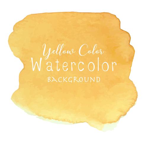 Yellow abstract watercolor background, Watercolor element for card, Vector illustration.