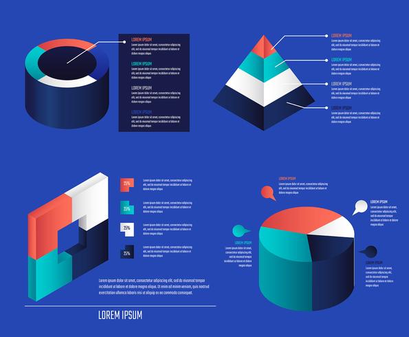 Elementos de infografía 3d vector