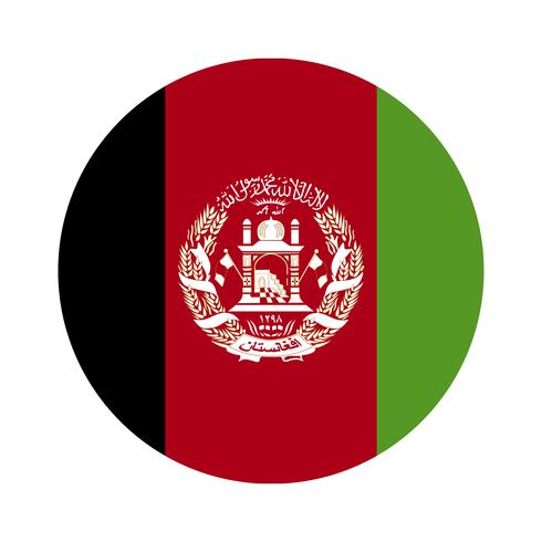 Round flag of Afghanistan. vector