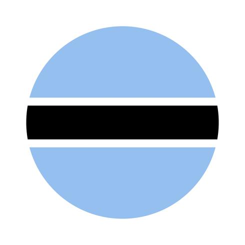 Round flag of Botswana. vector