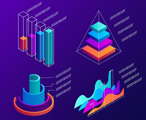 Elementos de infografía 3d vector