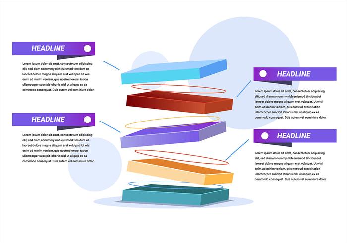 3D Infographic Elements in White Background vector