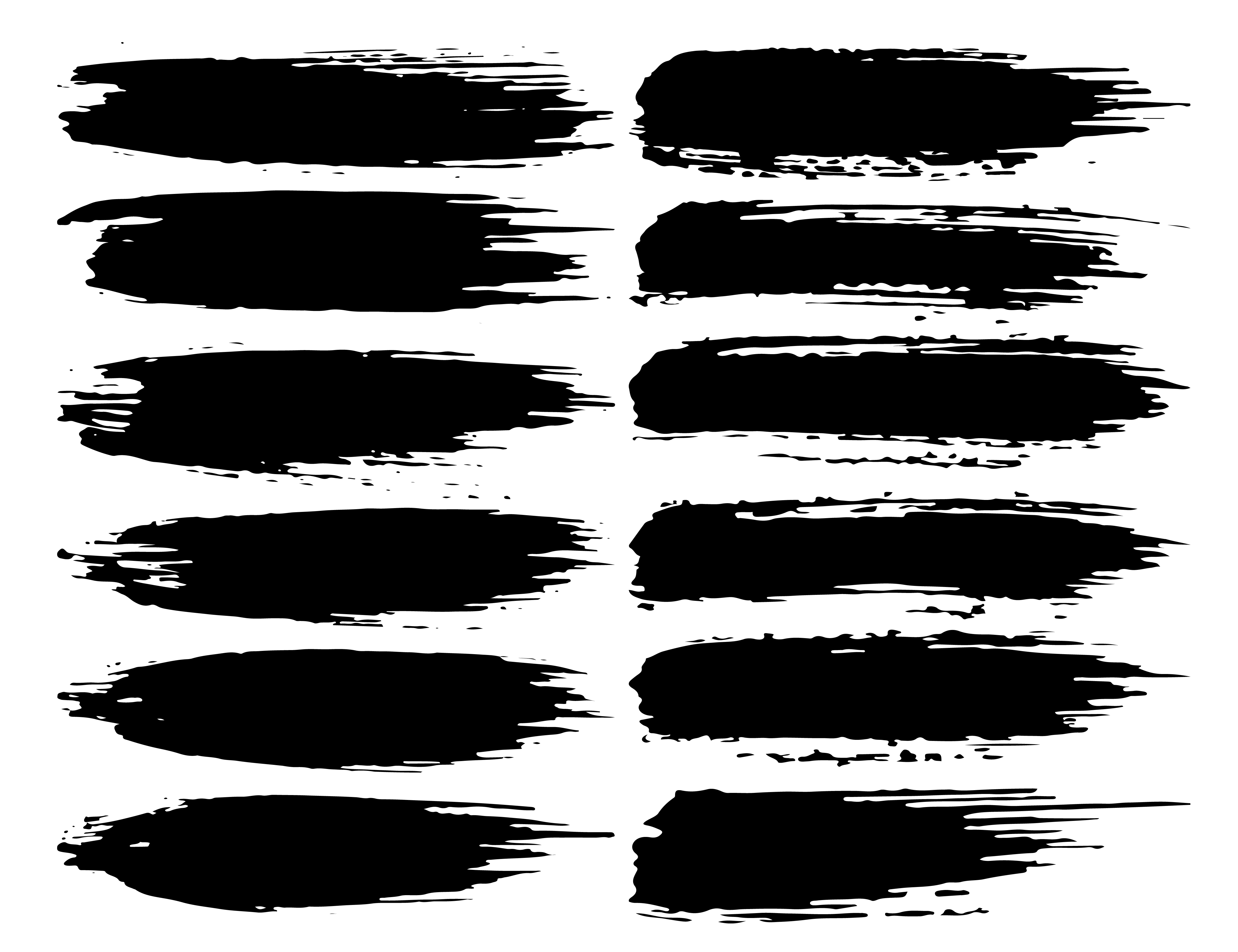 Download Set of brush strokes, Black ink grunge brush strokes ...