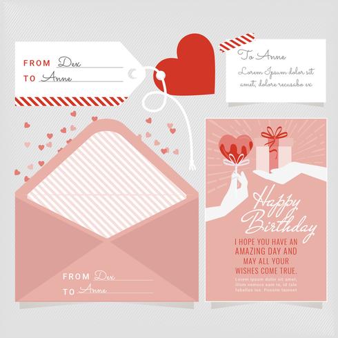 Vector Birthday Card and Envelope
