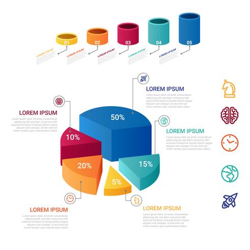 Infografía 3D elemento vectorial vector