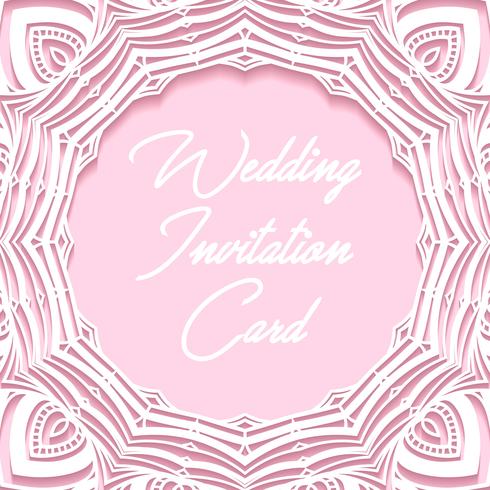 wedding invitation card paper cut design vector