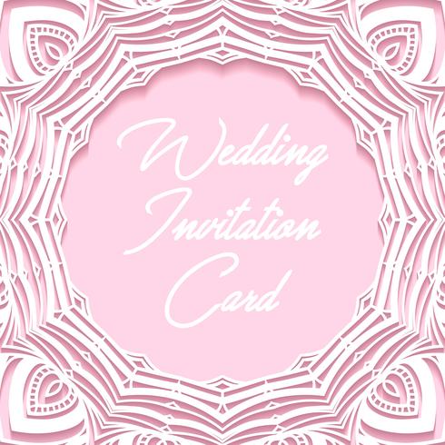 wedding invitation card paper cut design vector