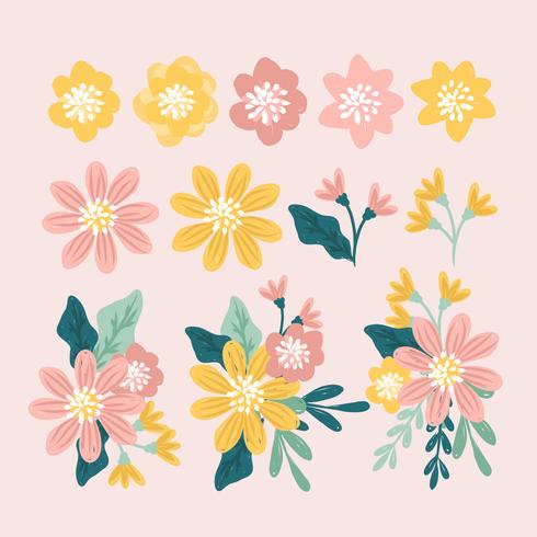 Vector Hand Drawn Floral Elements