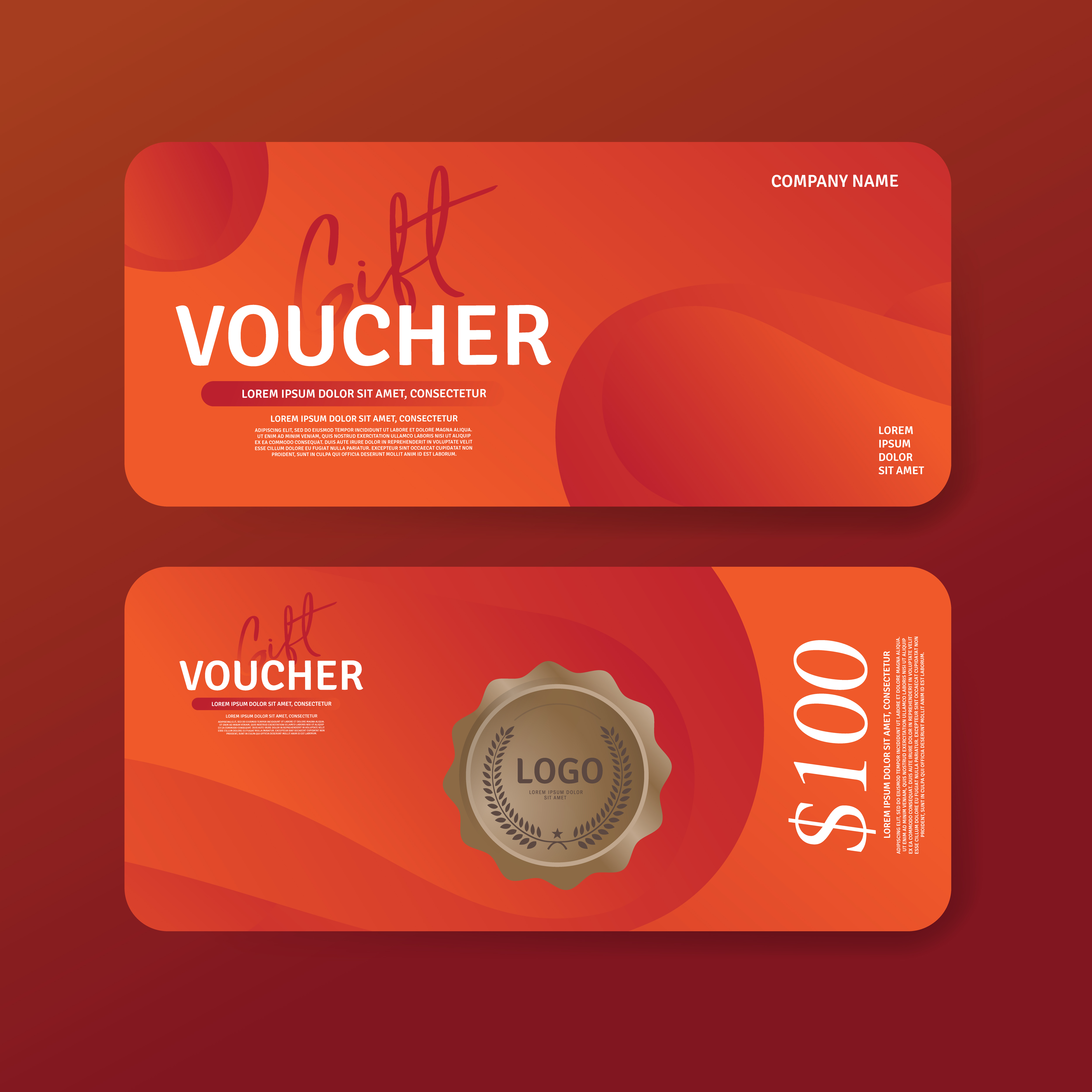 Gift Voucher Premium Design Voucher Coupon Template Golden Design 