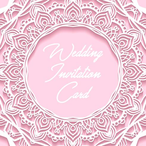 wedding invitation card paper cut design vector