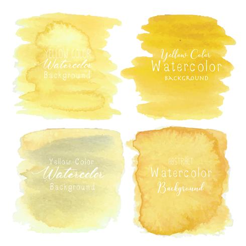 Yellow abstract watercolor background, Watercolor element for card, Vector illustration.