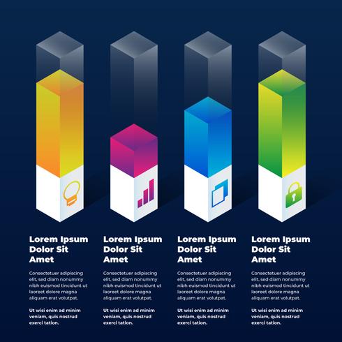 Elementos de infografía 3d vector