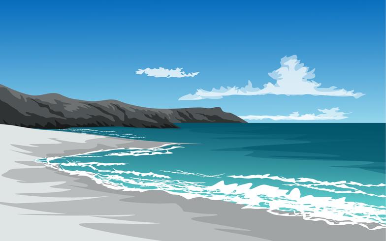 cliff beach vector