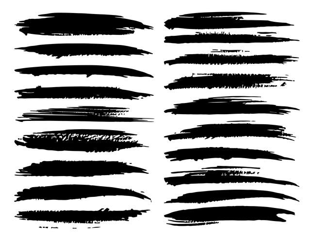 Set of brush strokes, Black ink grunge brush strokes. Vector illustration.	
