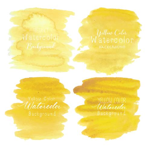 Yellow abstract watercolor background, Watercolor element for card, Vector illustration.