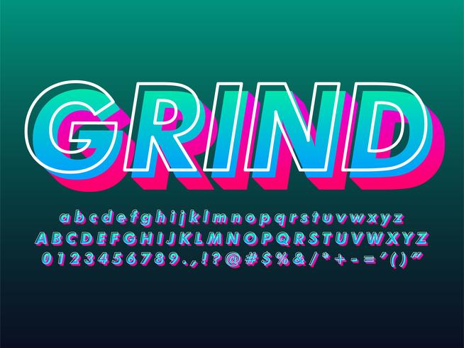 Modern 3d Gradient Text Effect vector