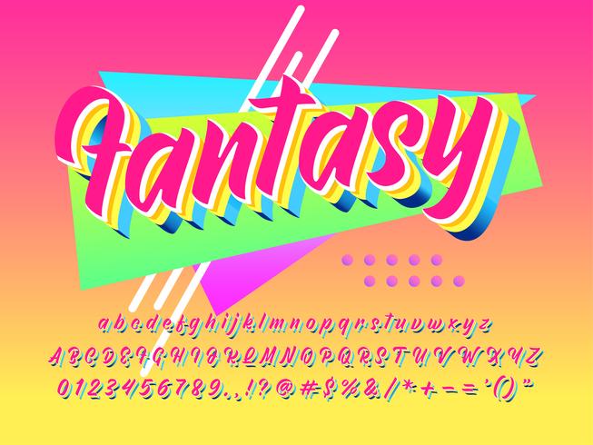 90s Fantasy Futuristic Font Effect vector