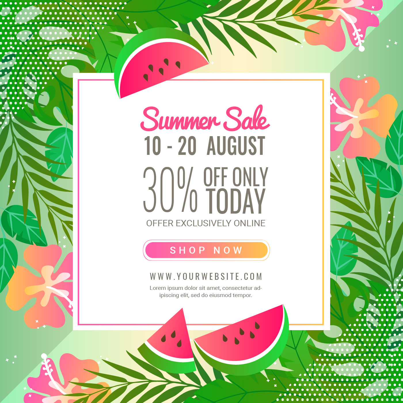 Download Vector Summer Sale Banner Template - Download Free Vectors, Clipart Graphics & Vector Art