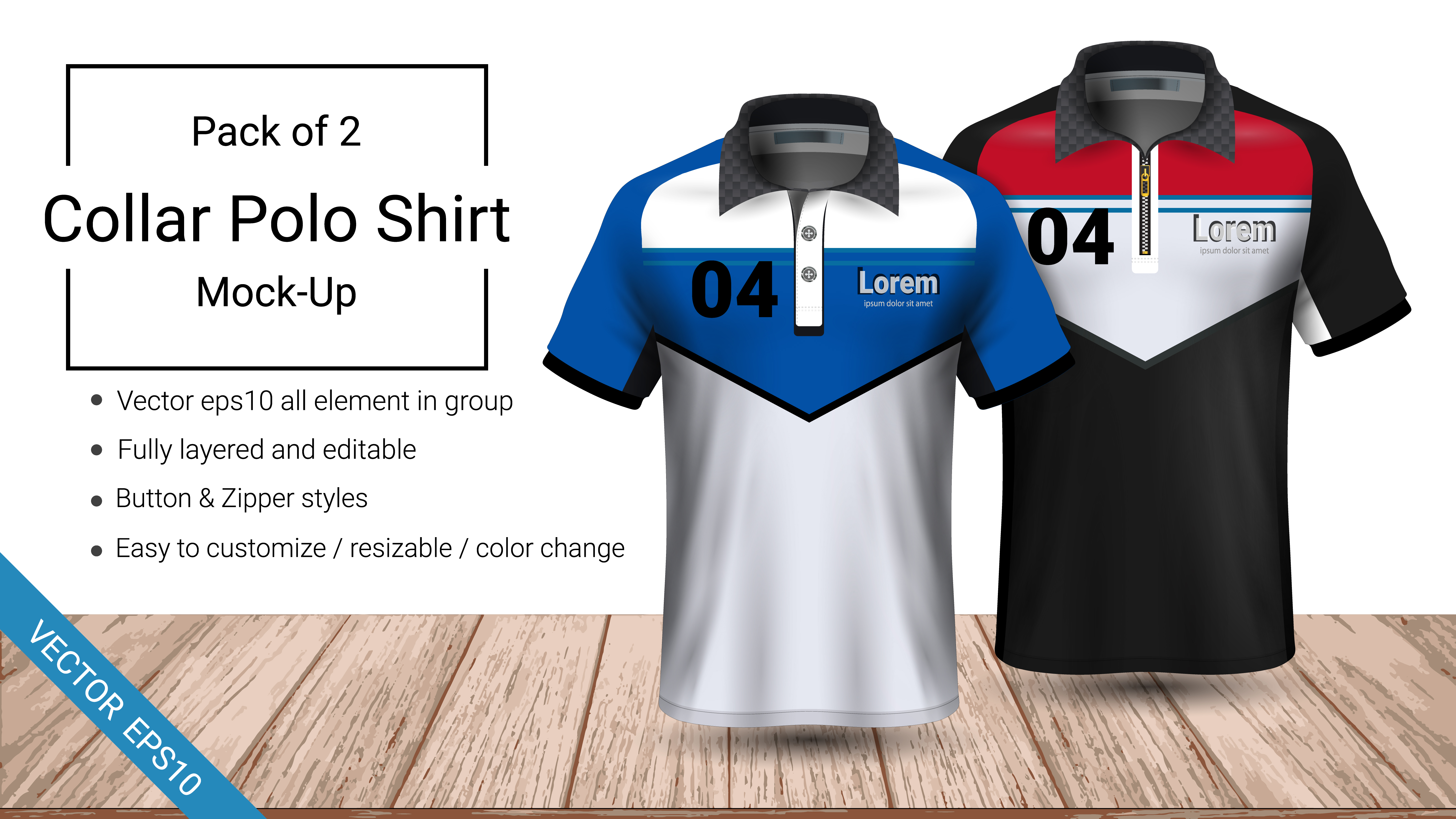 Polo collar t-shirt template. 556513 - Download Free ...