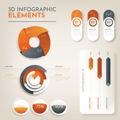 Infografía 3D Vector Pack