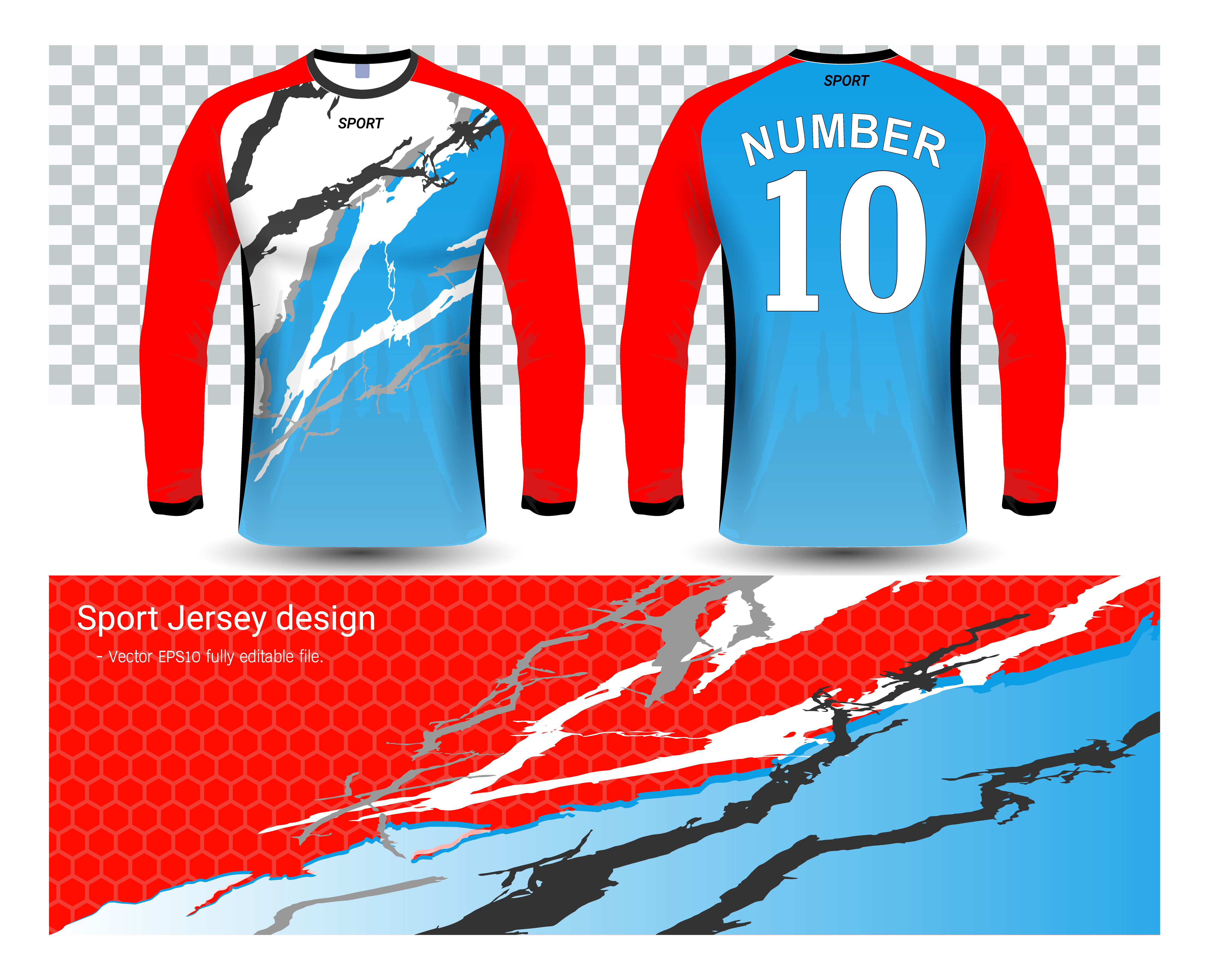 Download Long sleeve soccer jerseys t-shirts mockup template ...