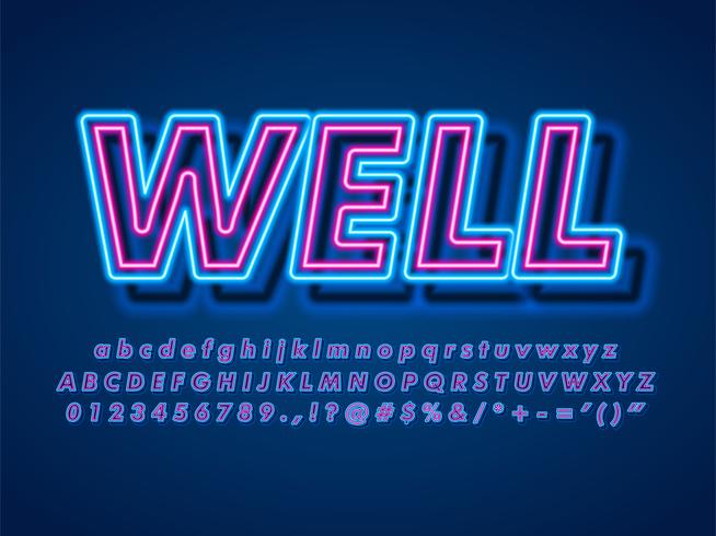 3d Pop Neon Text Effect vector