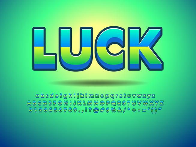 Simple Luck Green Font Alphabet vector