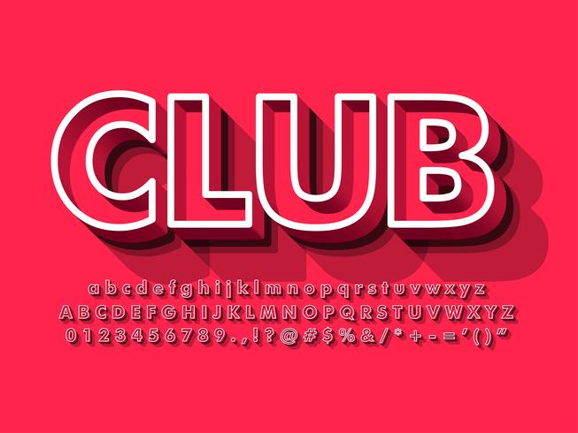 Modern Clean And Simple 3d Font vector