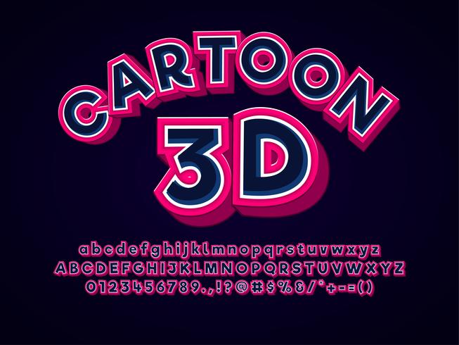 3d Modern Cartoon Text Effect vector