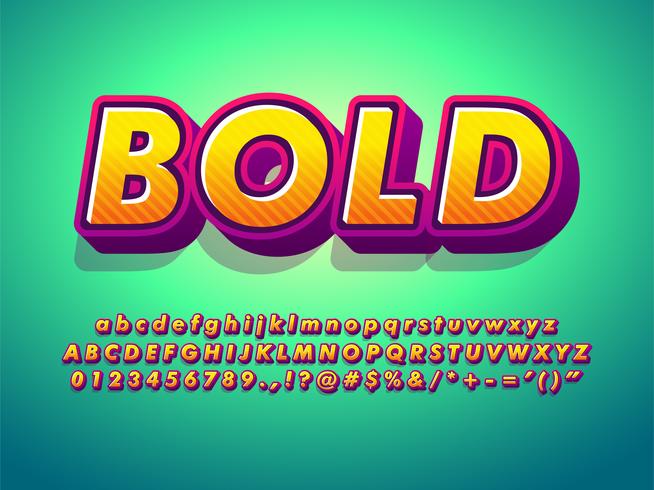 3d Cartoon Alphabet And Friendly Bold Font vector