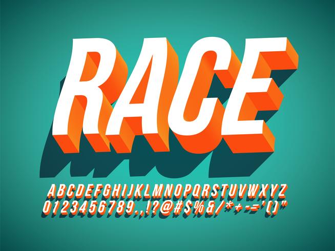 3d Italic Condense Retro Text Effect vector