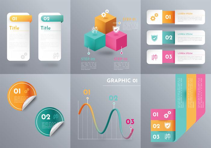 Paquete de vectores de elementos de Inographic