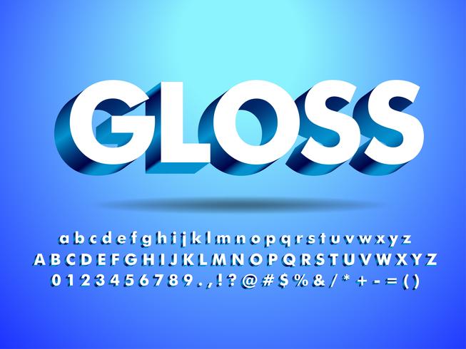 3d Glossy  Shine Text Effect vector