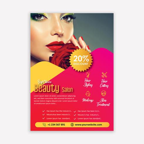 Salon brochure vector