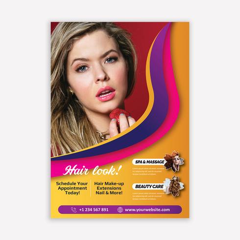 Salon brochure vector
