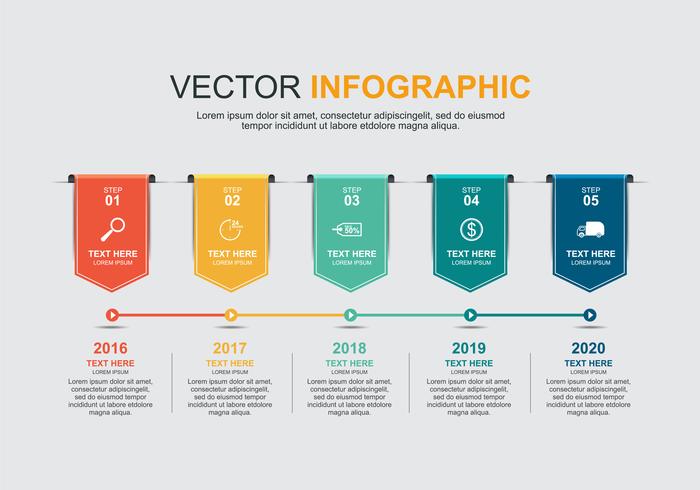 Diseño de elementos infográficos con 5 opciones. vector