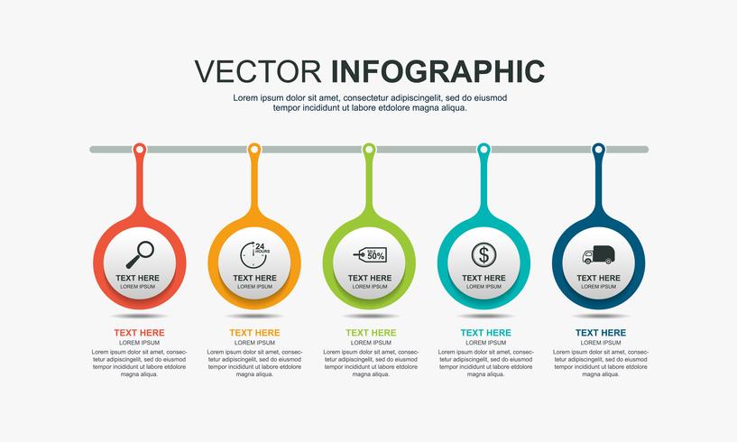 infographic elements design with 5 options vector