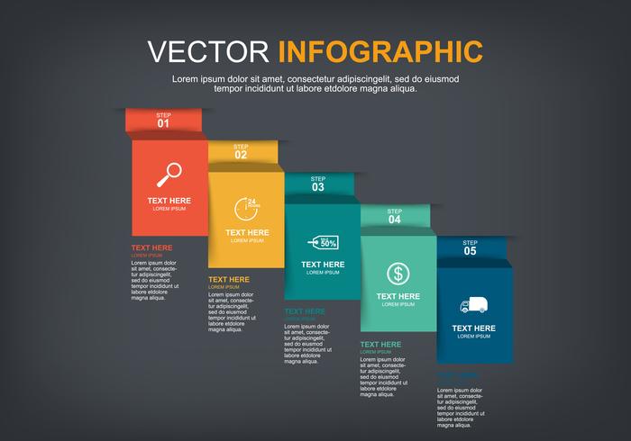 Diseño de elementos infográficos con 5 opciones. vector