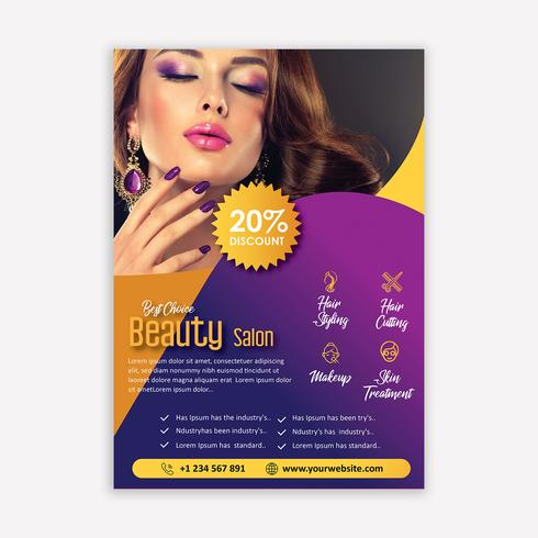 Salon brochure vector