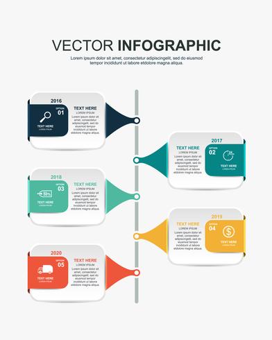 Diseño de elementos infográficos con 5 opciones. vector