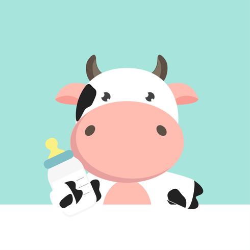 Bebé de dibujos animados lindo vaca. vector