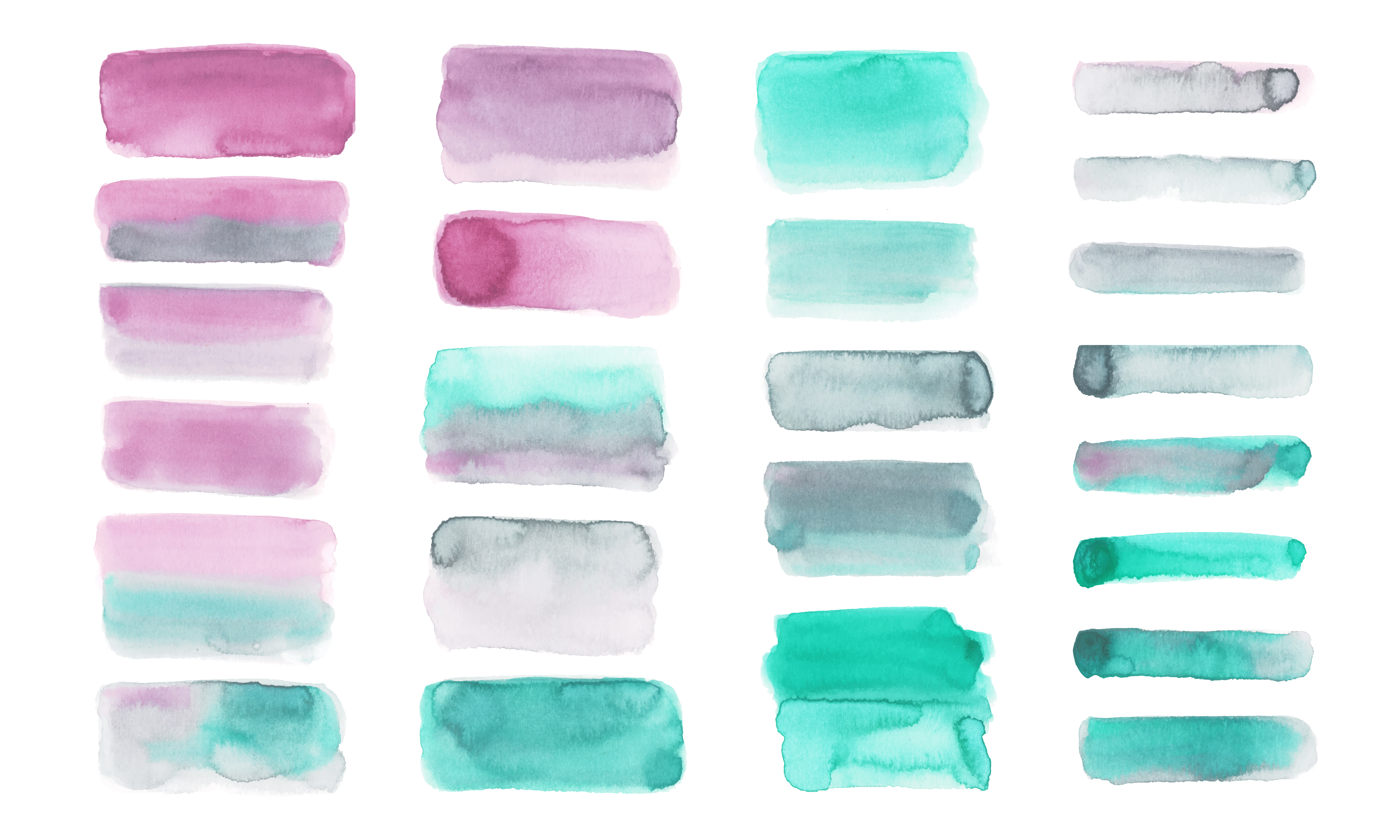 Pastel watercolor set isolated on white background - Download Free