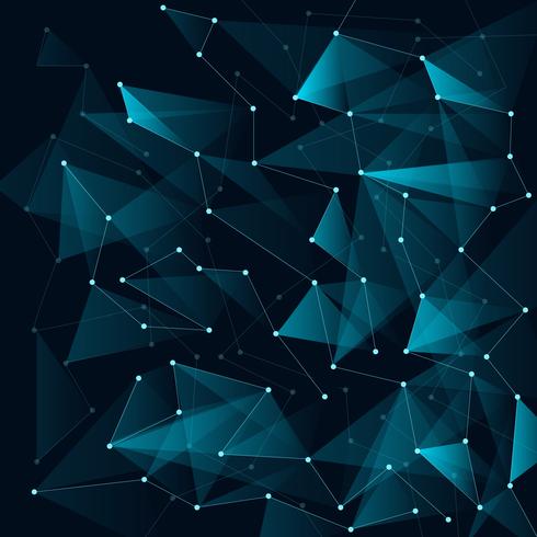 Abstract Blue Color Triangles And Low Polygon With Lines Connecting Dots Structure On Dark Background Download Free Vectors Clipart Graphics Vector Art