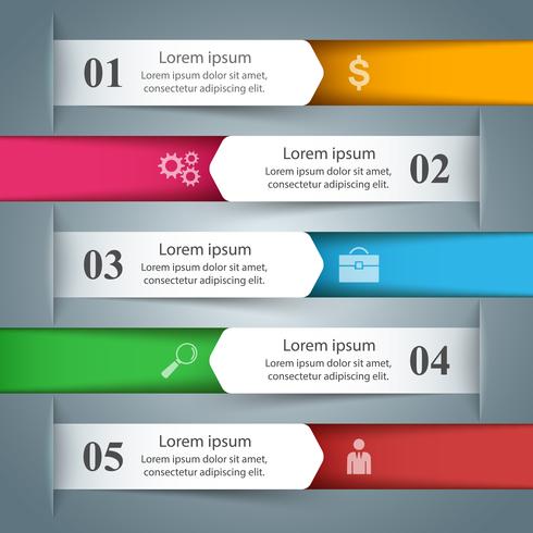 Ejemplo del vector del estilo de la papiroflexia de Infographics del negocio.